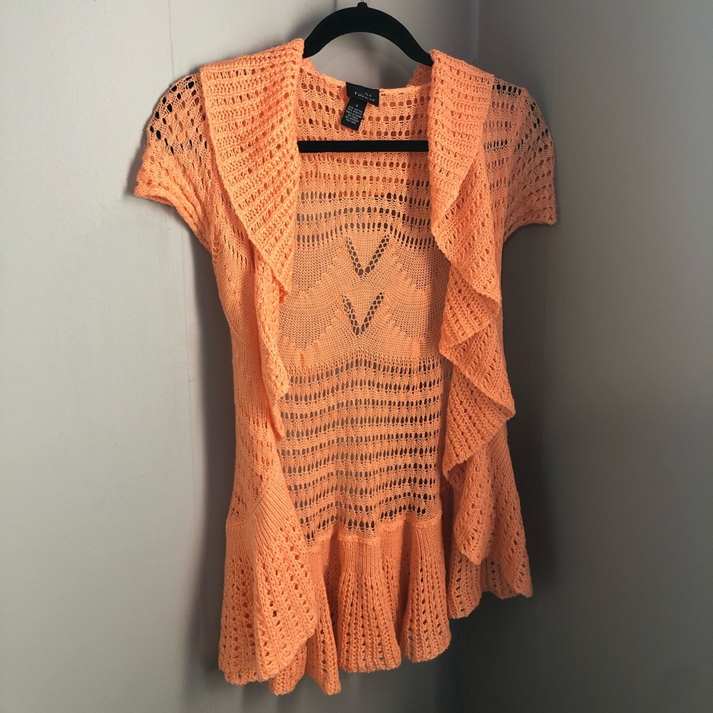 Bright orange Rue 21 cardigan